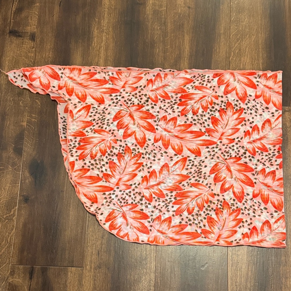 Floral Pink and Red Mini Sarong Swim Cover Up